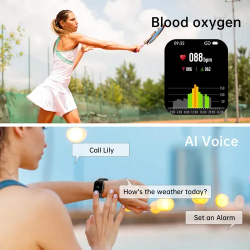 Vista 7 de Reloj inteligente para hombres y mujeres Fitness: resistente al agua, responder llamada, relojes digitales para hombre, podómetro, reloj inteligente