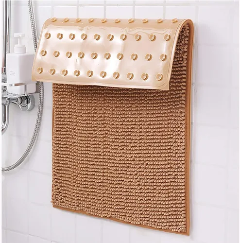 Vista 6 de QWEASDF Tapetes absorbentes para baño, antideslizantes, para ducha, entrada, entrada, felpudos de felpilla, extraíbles y lavables, color gris, 19.7