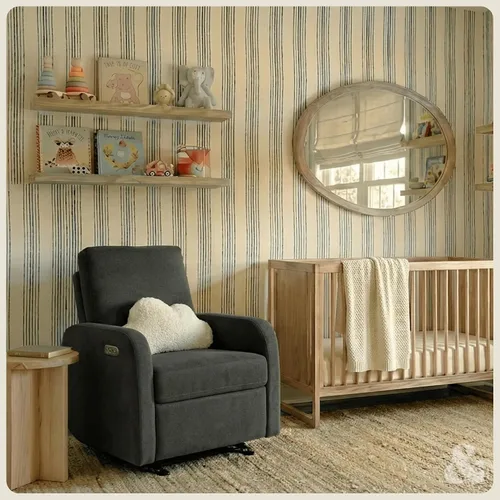 Vista 2 de Nurture& El sillón reclinable Porto Power Glider para guardería Carbón