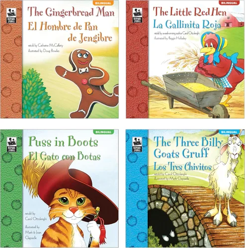 Vista 9 de Carson Dellosa Classic Fairy Tale Books in Spanish & English, Bilingual