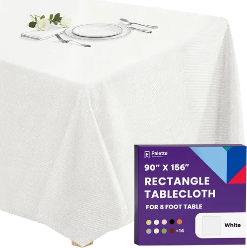 Vista 78 de Gee Di Moda - Mantel rectangular de 60 x 84 pulgadas – Mantel rectangular de poliéster lavable para mesa de 5 pies