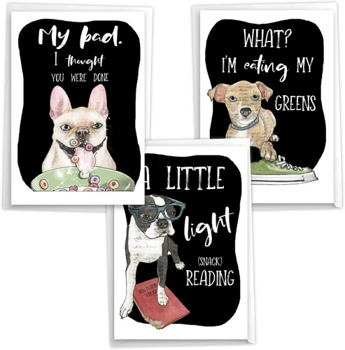Vista 10 de NobleWorks Surtido de 3 tarjetas de felicitación de cumpleaños con sobres (3 diseños, 1 cada uno) Cat Laughs VC2805BDG-C1x3