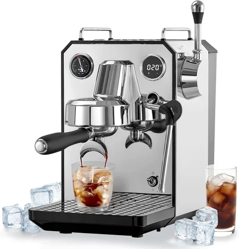 Vista 10 de Gemilai G3006A - Máquina de café expreso, cafetera de café frío y caliente para el hogar con control de temperatura PID doble, pantalla doble, bomba