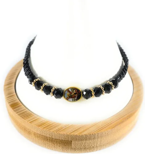Vista 4 de San Miguel Arcángel Rojo con oro Pulsera ajustable Roja Ajustable De San Miguel Arcangel Con Tono Dorado (SM4)