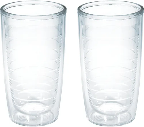 Vista 25 de Tervis Vaso aislado de mesa transparente y colorido fabricado en Estados Unidos con doble pared, taza de viaje que mantiene las bebidas frías