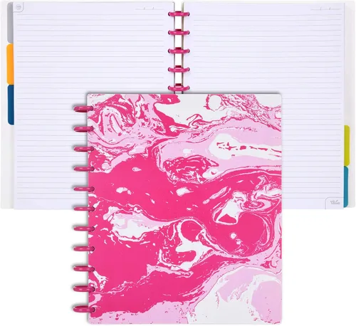 Vista 103 de Talia - Cuadernos de notas con tapas, planificador, personalizables, (Rosa de los 90, Junior (5.5 pulgadas x 8.5 pulgadas))