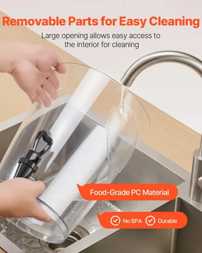 Vista 6 de VEVOR Dispensador de bebidas, dispensador de bebidas de 2.1 galones para fiestas, dispensador de jugo de acero inoxidable + plástico con cámara