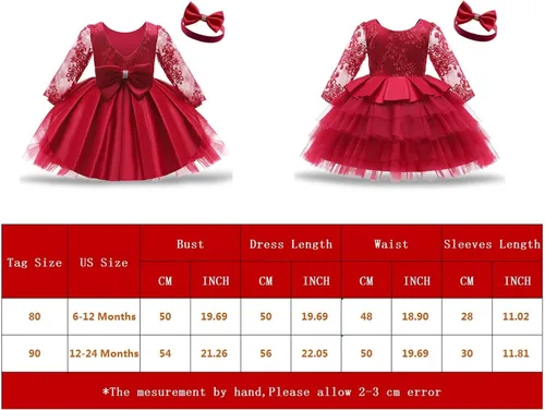 Vista 7 de Todder - Vestido de encaje para bebé, para fiesta de cumpleaños, bautizo