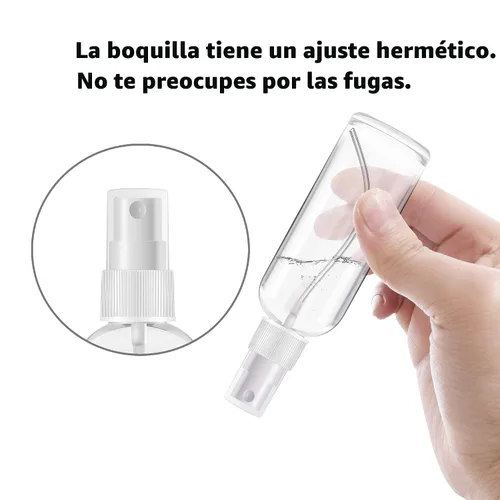 Vista 3 de ZEROFIRE Paquete de 2 botellas de spray de 1 onza de plástico transparente vacío recargable mini Spritzer para viajes, limpieza, jardinería, cuidado