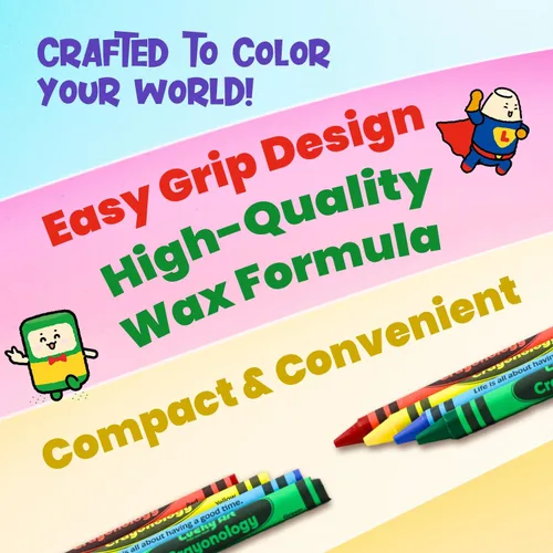 Vista 5 de Crayones de cera sin envolver, paquete a granel de 450 unidades, preclasificados en 9 colores vibrantes para niños y profesores, seguridad ASTM