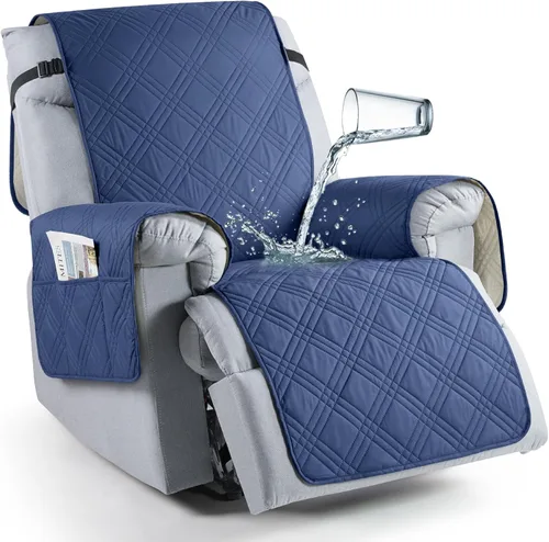 Vista 16 de TAOCOCO Funda para silla reclinable 100% impermeable que se mantiene en su lugar, fundas reclinables para sillas reclinables pequeñas con bolsillo