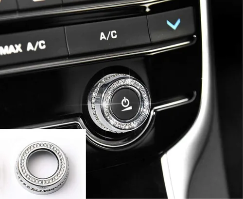Vista 10 de Adecuado para Jaguar auto XF XE F-PACE Accesorios brillantes, botón de estacionamiento electrónico, perilla de control de engranajes, juego