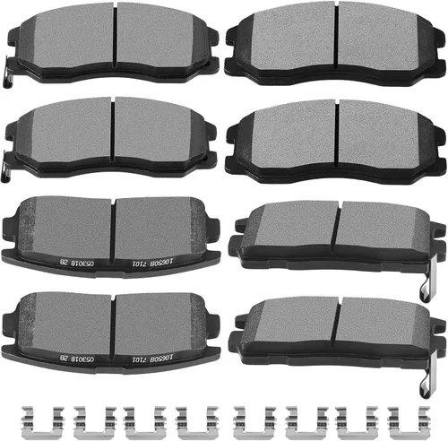 Vista 25 de SCITOO - Juego de pastillas de freno de cerámica, 8 pastillas de freno para BMW 740i 1995, 1997-2001, BMW 740i, 1995-2001 para BMW 740iL, 2000-2003