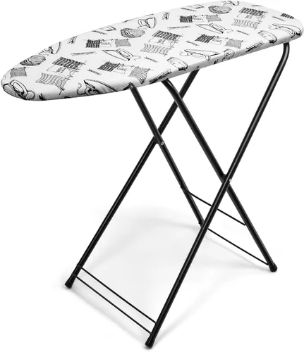 Vista 9 de Duwee Tabla de planchar pequeña de 13 x 35 pulgadas con cubierta resistente al calor, tabla de planchar compacta plegable, ligera, fácil de Negro