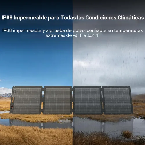 Vista 5 de Jackery SolarSaga - Panel solar de aire de 100 W, paneles bifaciales con eficiencia de conversión del 23%, impermeables IP65, cargador solar