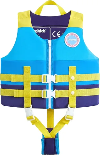 Vista 15 de Gogokids Chaleco de natación para niños de 2-3-4-5-6-7-8-9 años, flotadores de piscina para niños de 30-50-70 libras, flotabilidad para niños