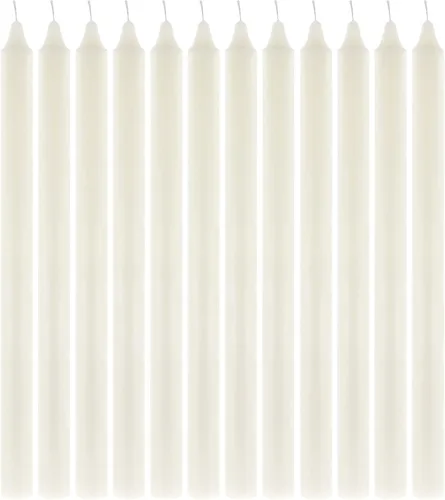 Vista 42 de Mega Candles 48 velas cónicas negras rectas sin perfume, vela de cera vertida a mano de 4 x 3/4 pulgadas, decoración del hogar, recepciones de boda