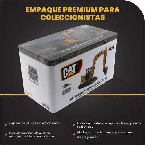 Vista 6 de Diecast Masters 1:50 Escala Modelo Cat 308 CR Mini Excavadora Hidráulica, 85596