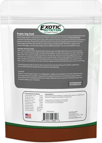 Vista 2 de Exotic Nutrition Alimento para perros de la pradera, dieta básica nutricionalmente completa para perros adultos de la pradera, alimento