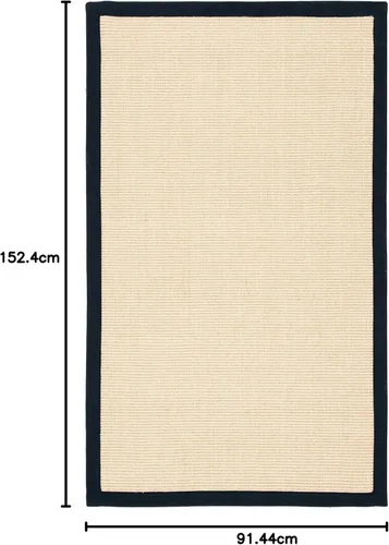 Vista 81 de Alfombra de sisal Safavieh, de color maíz y negro, tejida a mano, de la colección de fibras naturales; 5 x 8 pulgadas, NF441A, Tela, Gris / Gris