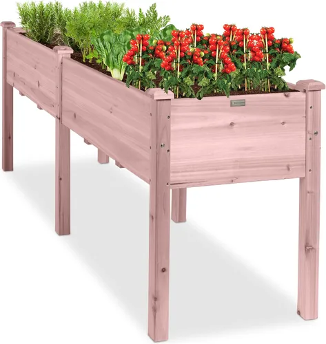 Vista 26 de Best Choice Products Cama de jardín elevada de 48 x 24 x 30 pulgadas con profundidad extra profunda de 16 pulgadas, soporte para maceta de madera