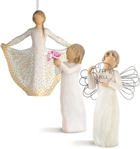 Vista 10 de Willow Tree with affection Angel, Love My Cat (Luz), juego de 2 figuras