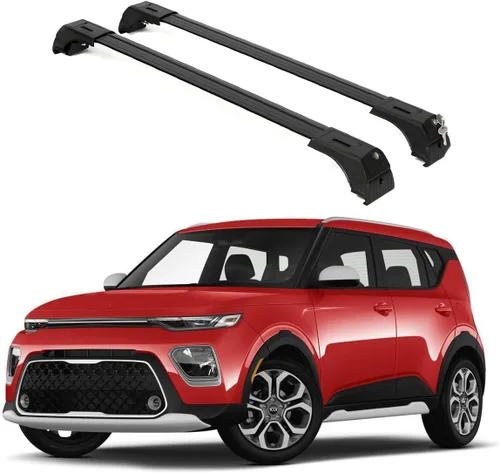 Vista 11 de ERKUL Barras transversales de techo para Kia Soul 2014-2019 Barras transversales de aluminio Aero mejoradas con bloqueo antirrobo para techo