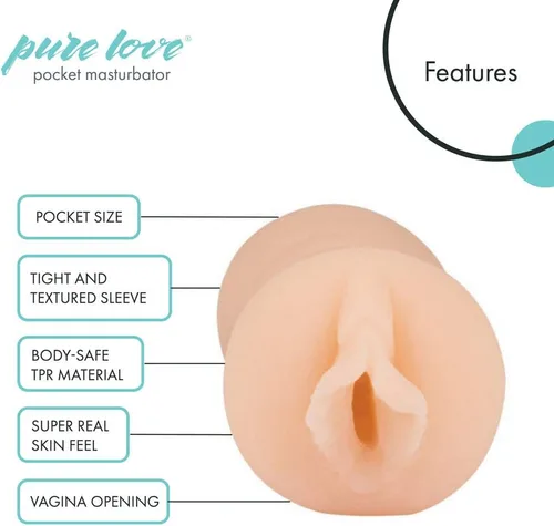 Vista 2 de Pure Love Coño de bolsillo, Masturbador masculino flexible