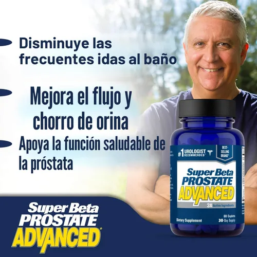 Vista 3 de Suplemento avanzado de próstata Super Beta para hombres: reduce los viajes al baño, promueve el sueño, apoya la salud urinaria y el vaciado