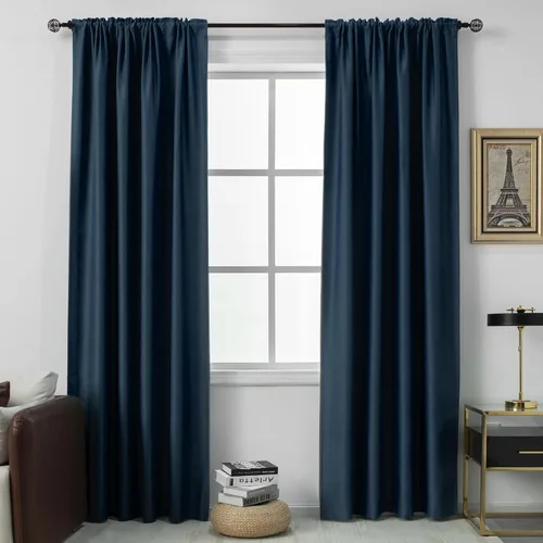 Vista 61 de DUALIFE Cortinas opacas de 45 pulgadas de largo, 2 paneles para ventanas pequeñas de dormitorio, aislamiento térmico, bolsillo para barra, cortinas