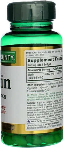 Vista 6 de Nature's Bounty Ultra Strength - Biotina 10,000 mcg, cápsulas blandas líquidas de liberación rápida, 120 cada uno , paquete de 4