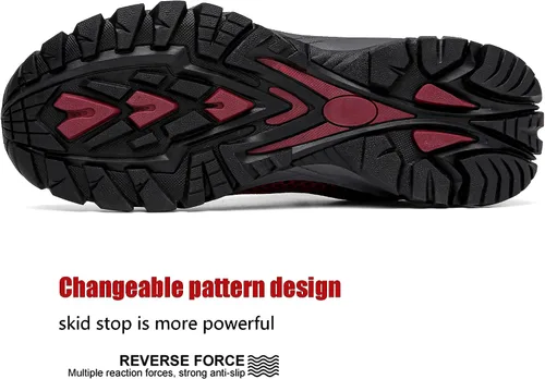 Vista 14 de ulogu Zapatos de senderismo impermeables para hombres y mujeres, cómodos, ligeros, antideslizantes, para caminar todo el día, para trabajar y caminar
