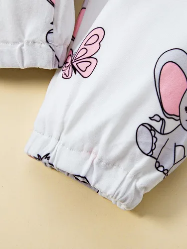 Vista 5 de Conjunto de mameluco y pantalones para niñas de 0 a 18 meses con estampado de elefante