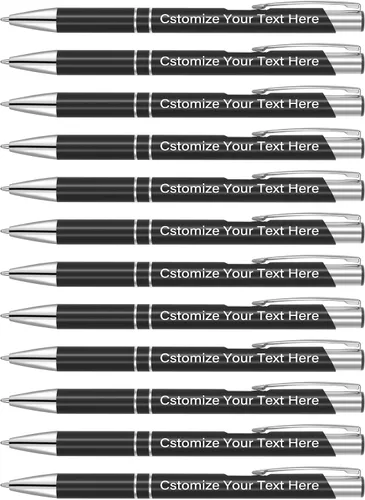Vista 17 de Kingluu Hasta 500 bolígrafos personalizados, bolígrafos personalizados de tinta negra con tu nombre, logotipo, mensaje, texto, para oficina, Rojo