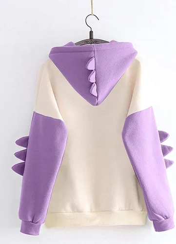 Vista 2 de Sudadera con capucha Kawaii con capucha de dinosaurio para Teengirls
