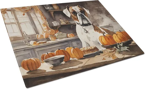 Vista 83 de Caroline's Treasures DAC1720LCB Affenpinscher - Tabla de cortar de vidrio con calabazas para cocina de otoño, grande, decorativa, de vidrio