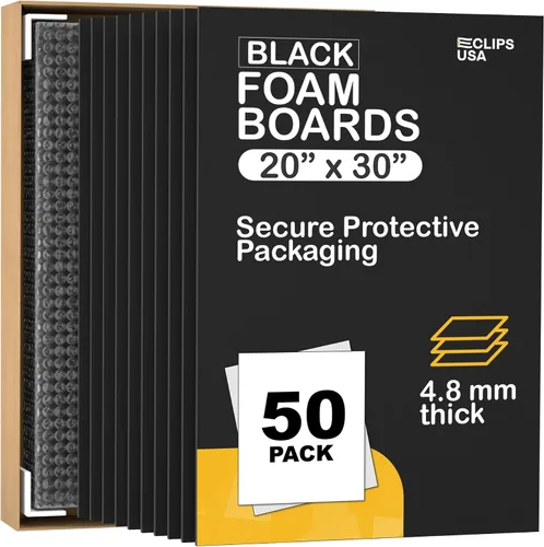 Vista 7 de Tabla de espuma, paquete de 10 tablas de espuma de 20 x 30, tablero de espuma negra, tablero de espuma de presentación, tabla de montaje sin ácidos