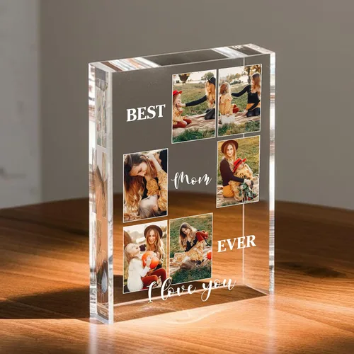 Vista 17 de Nazenti Bloque de fotos acrílico personalizado, Regalos de fotos de aniversario, Regalo de foto personalizado, Regalos de Navidad para él, Ella