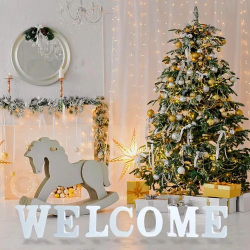 Vista 7 de AOCEAN Letras de madera blanca de 4 pulgadas sin terminar, letras de madera para pared, letras decorativas en pie, letras cortadas para letreros