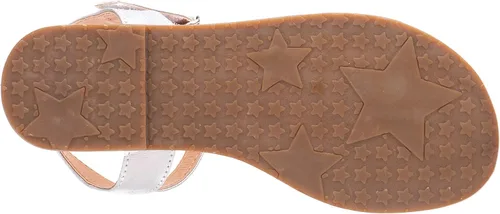 Vista 6 de Olivia Miller Zapatos para niños, Majestic Strappy brillante plata niñas sandalias de diapositivas planas