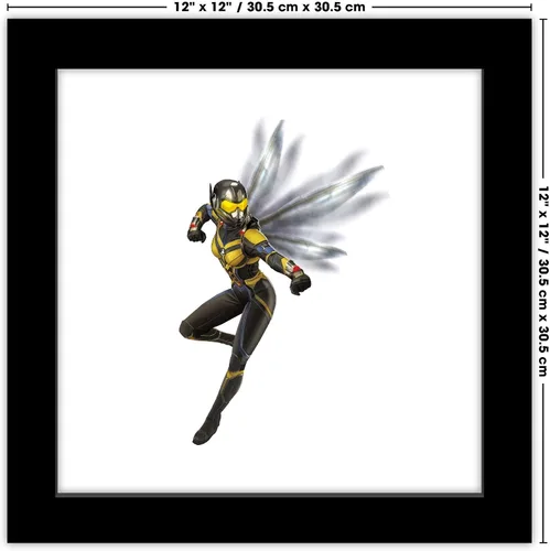 Vista 6 de Trends International Gallery Pops Marvel Ant-Man and the Wasp: Quantumania - Arte de pared de avispa, versión enmarcada en negro, 12 x 12 pulgadas