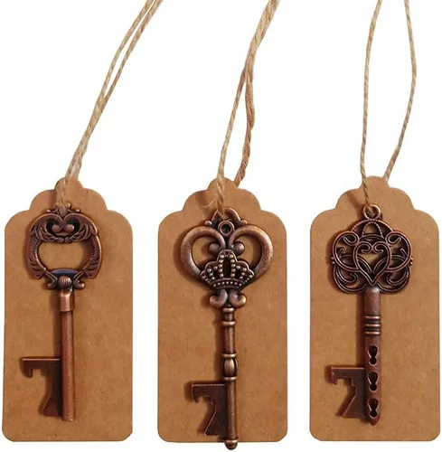 Vista 2 de Surtido de abrebotellas con llaves extragrandes, abrebotellas de llave de esqueleto vintage, abrebotellas de cerveza, regalo personalizado
