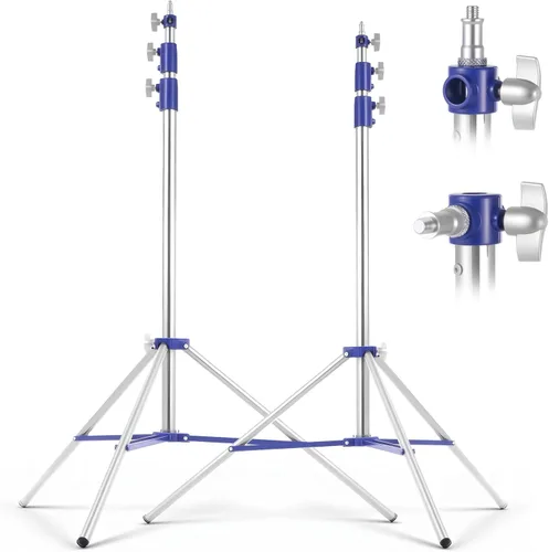 Vista 8 de Soporte de Luz para Fotografía, Soporte de Trípode de Acero Inoxidable Resistente de 10.5 pies/320 cm con Tornillo Universal de 1/4” a 3/8”, Soporte