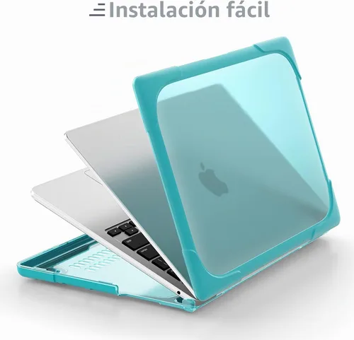 Vista 8 de Batianda Funda resistente para MacBook Air de 15 pulgadas 2023-2026, color Azul