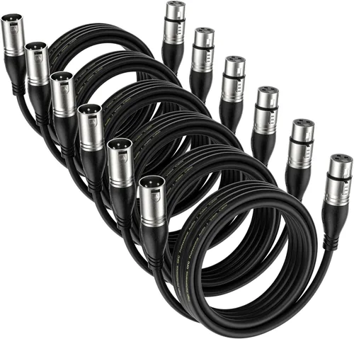 Vista 17 de EBXYA Cable XLR de 2 pies, paquete de 10 unidades, cable de micrófono equilibrado premium con cable XLR de 3 pines macho a hembra, color negro