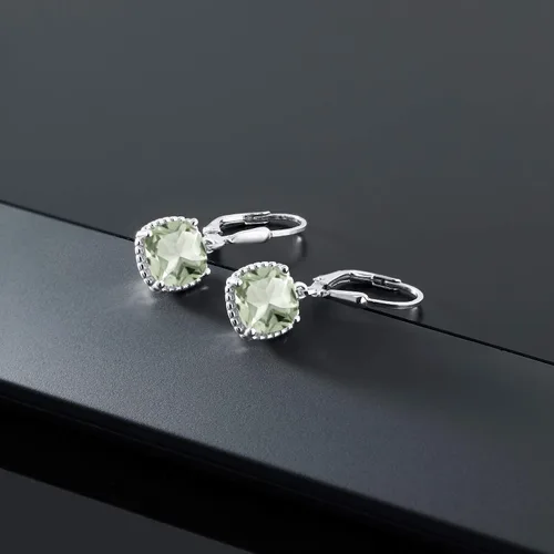 Vista 5 de Gem Stone King Aretes colgantes de plata de ley 925 de 0.315 pulgadas para mujer