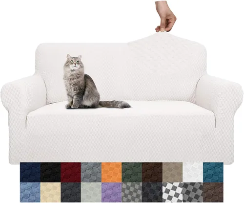 Vista 10 de YEMYHOM Funda para sofá con diseño jacquard de alta elasticidad, funda para silla de sala de estar, a prueba de mascotas, perros y gatos