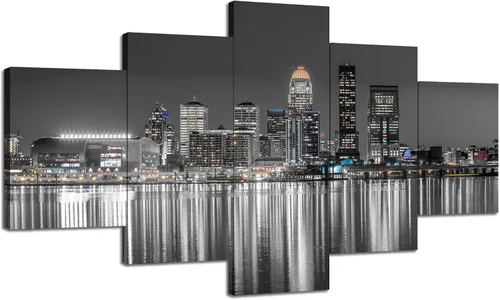 Vista 17 de Cawpom Louisiana Arte de Pared en Lienzo, 60x32 pulgadas, Impresión en Lienzo, Cuadros de Nueva Orleans Decoración de Pared, Puente Crescent City