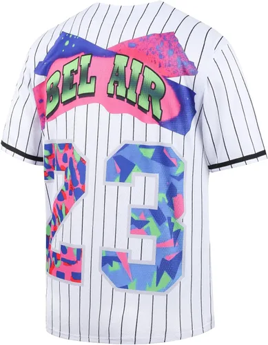 Vista 2 de HUEBGIAE Traje de los años 90 para mujer, ropa unisex, camiseta de béisbol Bei Air para hip hop, camiseta de fiesta de Halloween