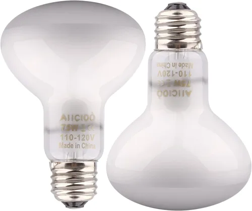 Vista 9 de Aiicioo Bombilla de Calor para Reptiles - Lámpara de Calor de 50W para Reptiles 2 Pack UVA Luz Natural Bulbo para Baño de Sol para Dragón Barbudo